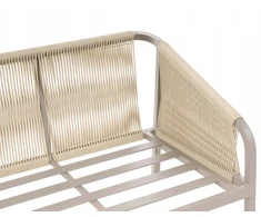 Lauko baldų komplektas Beliani Sodo baldų komplektas su stalu 5 asmenims MURATO smėlio spalvos metalinis