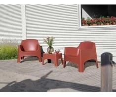 Lauko baldų komplektas Gardena Sodo baldų komplektas „Ibiza Terrace“ kiegelu, raudonos spalvos, 8003723702215