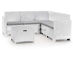 Lauko baldų komplektas Gardena Bica Sodo baldų komplektas Set Nebraska Corner baltas