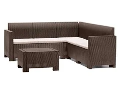 Lauko baldų komplektas Gardena Bica Sodo baldų komplektas Set Nebraska Corner ruda