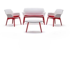 Lauko baldų komplektas Keter Bica Sodo baldų komplektas Luxor Lounge Set baltas pilkas
