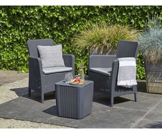 Lauko baldų komplektas Trenton Balcony graphite (round wicker Luzon table) (Ekspozicinė prekė)