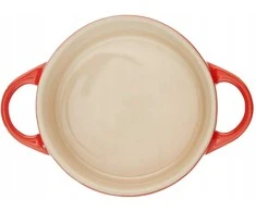 „Le Creuset“ akmens masės indų rinkinys iš 4 mažų, 10x5 cm raudonų puodų