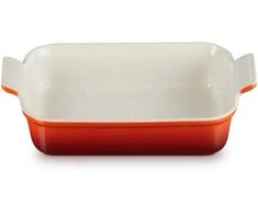 Le Creuset Stačiakampiai „Heritage“ keramikos kepimo indai 26x19 cm / 2 x 4 l, oranžiniai 0843251102730
