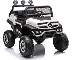 Lean Cars Vienvietis vaikiškas elektromobilis Mercedes Unimog S, baltas