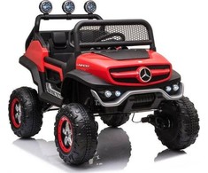Lean Cars Vaikiškas elektrinis visureigis Mercedes Unimog S, raudonas
