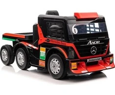 Lean Cars Vienvietis elektromobilis su priekaba Mercedes-Benz Axor XMX622, raudonas
