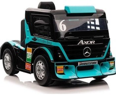 Lean Cars Vienvietis elektromobilis vaikams Mercedes-Benz Axor XMX622, mėlynas