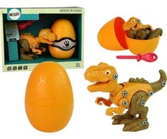 Zestaw Žaislinis dinozaurų rinkinys su atsuktuvu Lean Toys, geltonas
