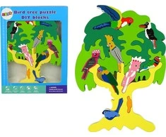 Drewniane Dėlionė vaikams Lean Toys, žalia