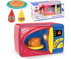 Lean Toys Žaislinė mikrobangų krosnelė su priedais vaikams nuo 3 metų