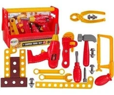 Lean Toys Vaikiškas įrankių rinkinys su plastikiniais įrankiais