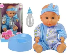 Lean Toys Mėlyna Lėlė Mėlyna Baby Doll su puoduku, 24 cm