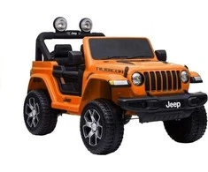 Lean Cars Dvivietis vaikiškas elektromobilis Jeep Rubicon 4x4, oranžinis