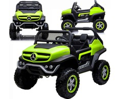 Lean Cars Akumuliatorinis automobilis Mercedes Unimog žalias