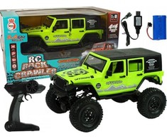 Lean Toys Rock Crawler 2.4 GHz Žalias 4x4 Amortizatoriai