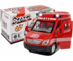 Lean Toys Avarinio automobilio šviesos garsai, maitinami akumuliatoriumi