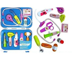 Lean Toys Jaunojo gydytojo rinkinys lagaminėlyje su priedais, 10 dalių