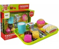 Lean Toys Žaislinis desertų rinkinys su padėklu