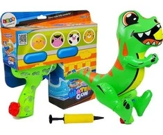 Lean Toys Didelis pripučiamas dinozauro vandens pistoletas