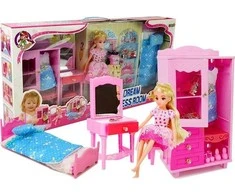 Lean Toys Lean Sport Lėlė + Baldų rinkinys Vonios kambario tualetas