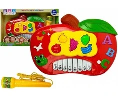 Lean Toys Interaktyvus pianinas vaikams su mikrofonu Obuoliukas