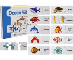 Lean Toys Edukacinė dėlionė "Vandenynų pasaulis", anglų k., 10 derinių