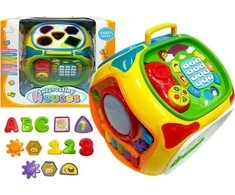 Lean Toys Interaktyvus mokomasis kubas su formomis ir pianinu