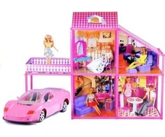 Lėlių namelis su priedais Lean Toys, 105 cm