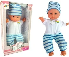 Lean Toys Lėlė kūdikis su mėlyna pižama