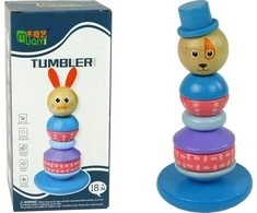 Drewniana Mokomoji piramidė mergaitėms Lean Toys Triušis