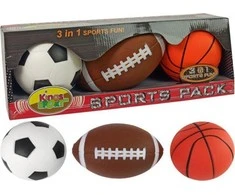 Lean Toys Minkštas sportinių kamuoliukų rinkinys 3in1