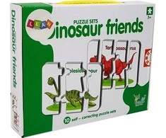 Lean Toys Edukacinė dėlionė "Dinozaurai", anglų k., 10 derinių
