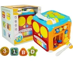 Lean Toys Interaktyvus lavinamasis kubas su plaktuku ir pianinu