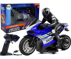 Lean Toys Nuotoliniu būdu valdomas sportinis motociklas, mėlynas