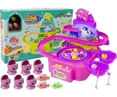 Lean Toys Šeimyninis žvejybinis žaidimas "Delfinų parkas", rožinis