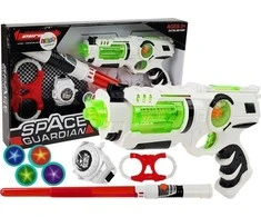 Lean Toys Kosminio Kario Rinkinys su Lazeriniu Pistoletu ir Šviesos Kardu