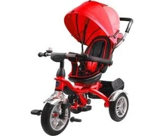 Lean Toys Triratis dviratukas su stogeliu PRO500, raudonas su juodu rėmu