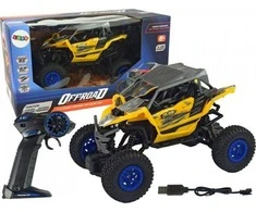 Lean Toys Geltonas nuotoliniu būdu valdomas visureigis automobilis 2.4 GHz 1:16