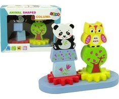 Mediniai gyvūnai vaikams Lean Toys, panda ir pelėda