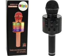 Lean Toys Belaidis mikrofonas su USB garsiakalbiu WS-858, juodas