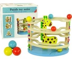 Medinis žaidimas vaikams Lean Toys Žirafos kamuoliai
