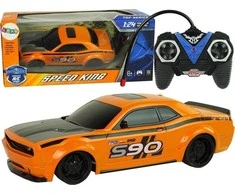 Lean Toys Nuotoliniu būdu valdomas sportinis automobilis 1:24 oranžinis