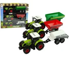 Žaislinių traktorių su priekabomis rinkinys berniukams Lean Toys