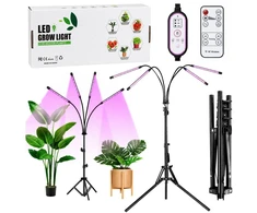 Lean Lampa LED lempa augalams auginti ir apšviesti, 4 dalių stovas, nuotolinio valdymo pultas