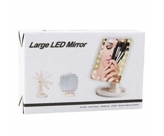 Lean Kosmetinis veidrodis su LED apšvietimu ir reguliuojamu stovu, juodas