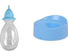 Lean Toys Mėlyna Lėlė Mėlyna Baby Doll su puoduku, 24 cm