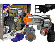 Lean Toys Vaikiškas policijos rinkinys su revolveriu ir priedais