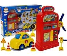 Lean Sport Lean Toys Nustatyti degalinės žaislinių automobilių kelio ženklų šviesos garsą