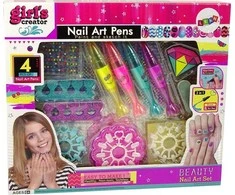 nagų dažymo rinkinys vaikams Lean Toys Lacquers Pens Coloured Stickers